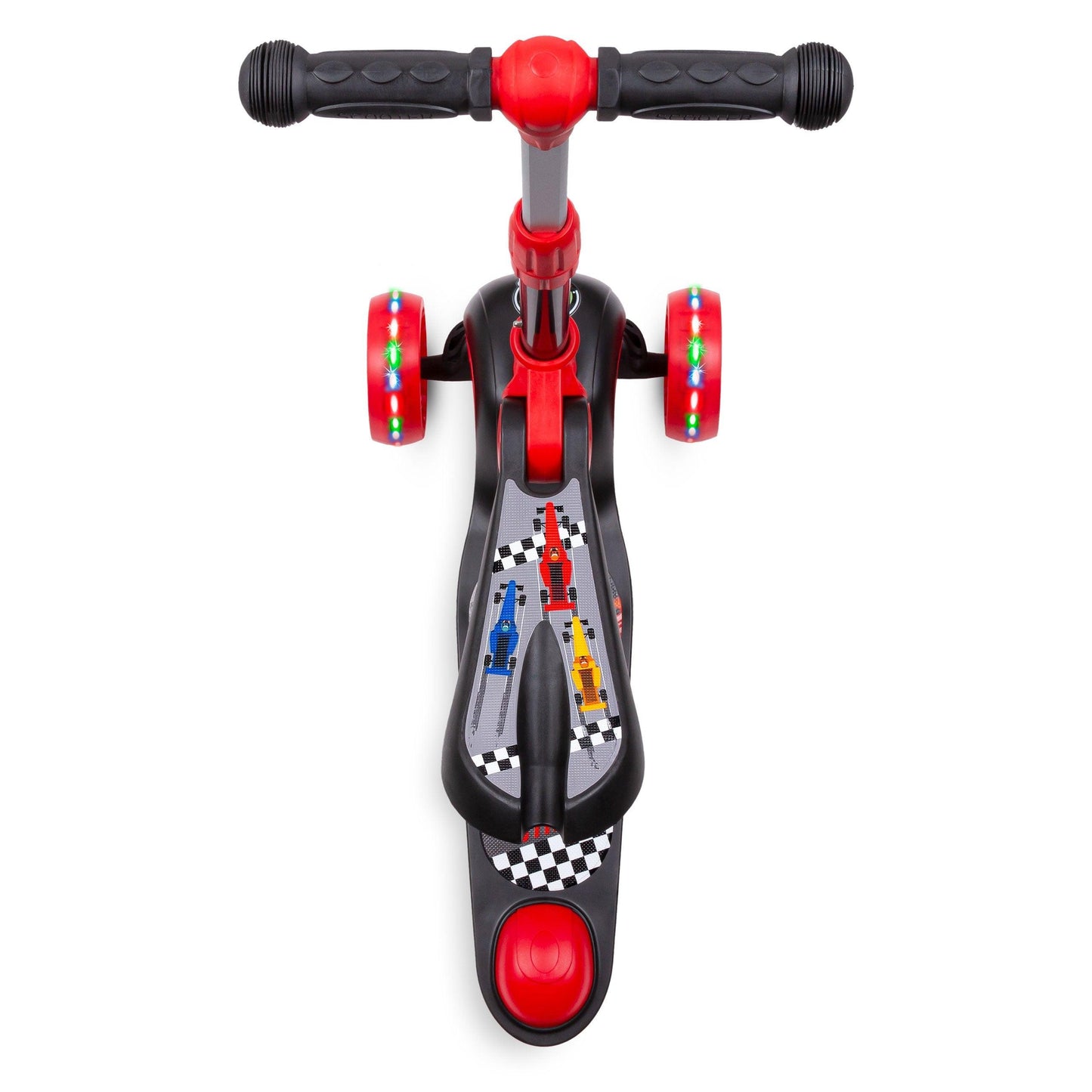 Riding the Rimba 2in1 scooter is a fantastic idea for spending free time actively. A stable and safe scooter will give your child a lot of joy and great fun. A drop-down seat can instantly turn a scooter into a ride-on. This is an ideal option for the youngest who are starting their adventure with vehicles. A convenient function change mechanism allows you to quickly transform the ride-on into a scooter without the use of tools.