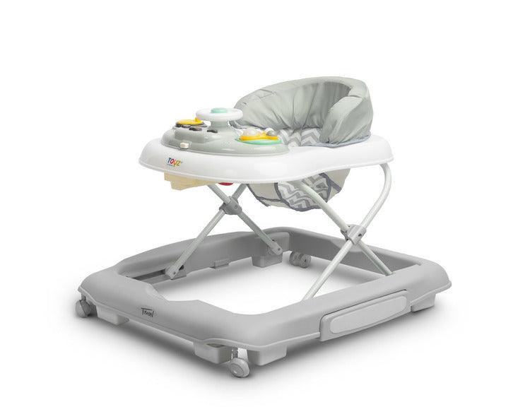 Timon is 2in1 baby walker for babies & infant kids with rocker function. Children age 7 months to 12 kg. It can be transformed into a rocking chair. It stands out for its interesting colors and comfort of use. The seat height can be easily adjusted and it can be folded after playtime. The walker is equipped with a battery-operated sound panel and manual toys that guarantee joyful play. Possibility to adjust the height of the seat to the height of the child - in the range from 22 cm to 26 cm.