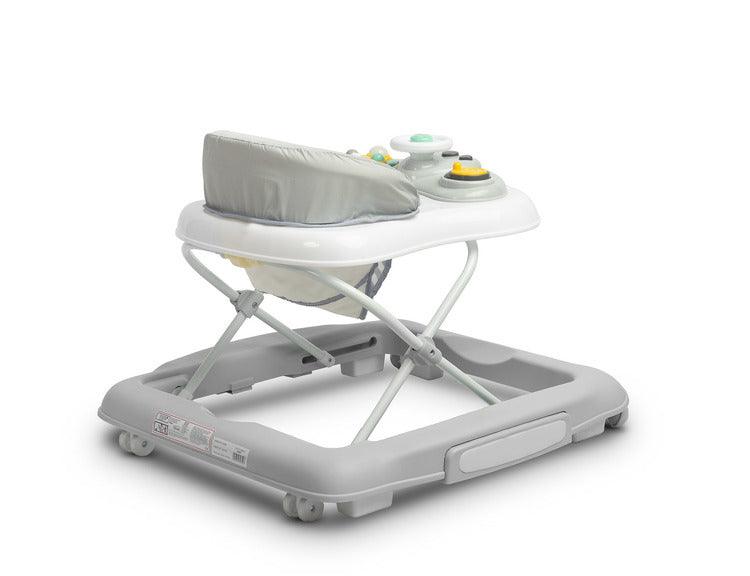 Timon is 2in1 baby walker for babies & infant kids with rocker function. Children age 7 months to 12 kg. It can be transformed into a rocking chair. It stands out for its interesting colors and comfort of use. The seat height can be easily adjusted and it can be folded after playtime. The walker is equipped with a battery-operated sound panel and manual toys that guarantee joyful play. Possibility to adjust the height of the seat to the height of the child - in the range from 22 cm to 26 cm.
