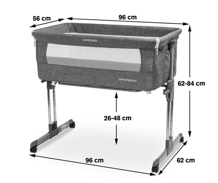 Sleep2gether bedside crib is answer to the growing needs & expectations of parents. Sleep2gether can be used as a standalone crib but it flourishes after removing the front wall. Sleep2gether can be used at the side of an adult bed. Light weight & integrated wheels increase the mobility while the height adjustment mechanism allows for a quick and easy setup. The crib can also be set at an angle to help in putting the baby to sleep and to prevent spitting.
