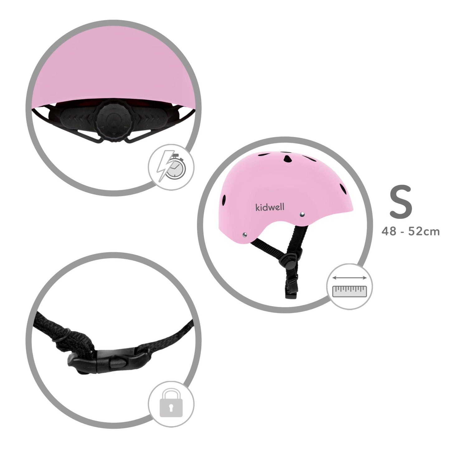 Children protective helmet for bike, roller skate & scooter. Ensure your child safety with the ORIX II helmet. Appearance will encourage children to wear it. Prioritize comfort by equipping your kid with ORIX II helmet. Durable polypropylene shell. Circumference adjustment system with a knob will allow you to better fit the helmet. Adjustable strap with a durable buckle ensures solid & stable use. The straps are made of soft material & do not irritate the child's skin.
