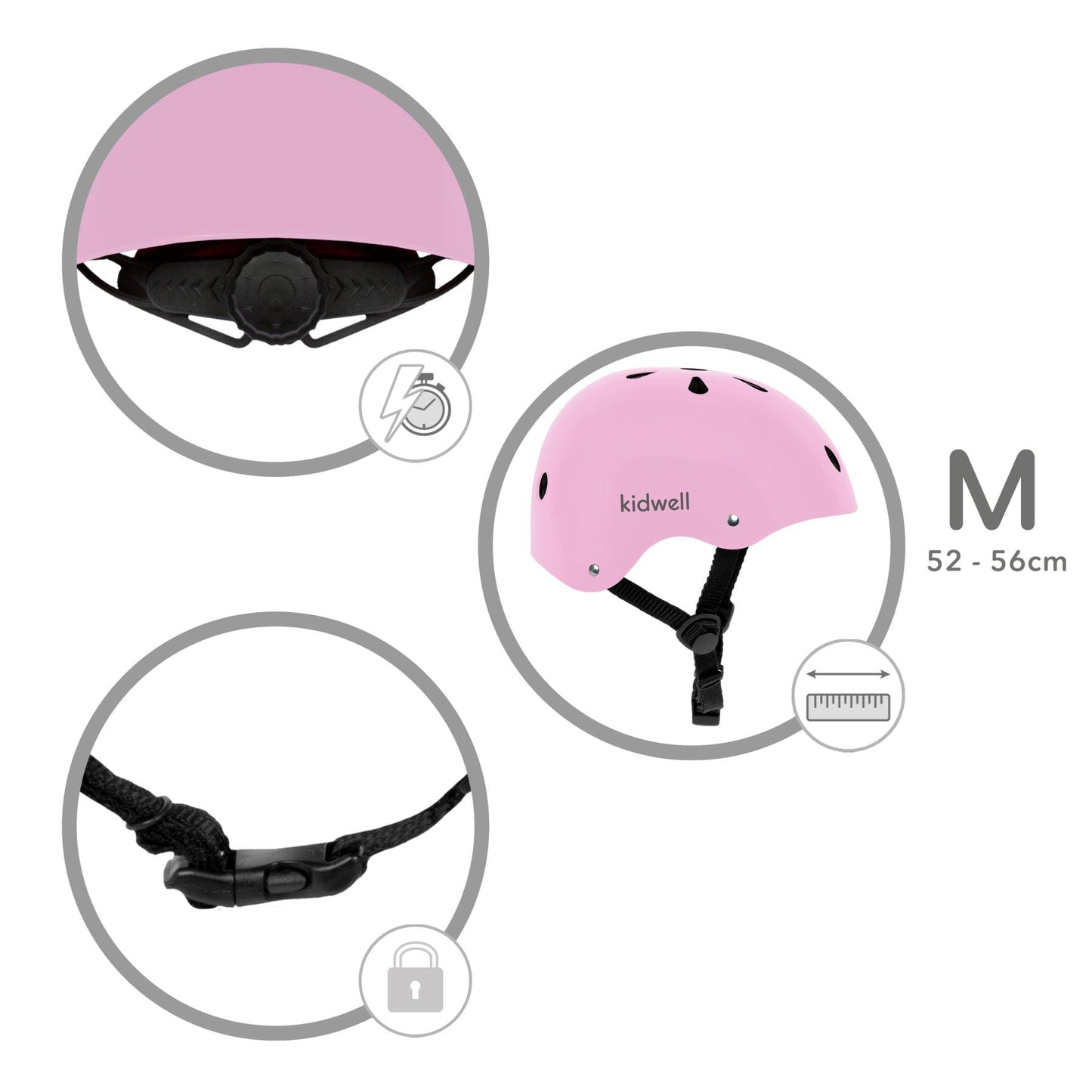 Children protective helmet for bike, roller skate & scooter. Ensure your child safety with the ORIX II helmet. Appearance will encourage children to wear it. Prioritize comfort by equipping your kid with ORIX II helmet. Durable polypropylene shell. Circumference adjustment system with a knob will allow you to better fit the helmet. Adjustable strap with a durable buckle ensures solid & stable use. The straps are made of soft material & do not irritate the child's skin.