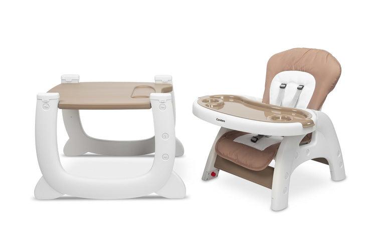 HOMEE 2-in1 is baby & infant feeding high chair. It can be used as a high chair & can be also transformed into a chair & table set. 3 backrest incline positions, double adjustable tray, adjustable 5-point harness.