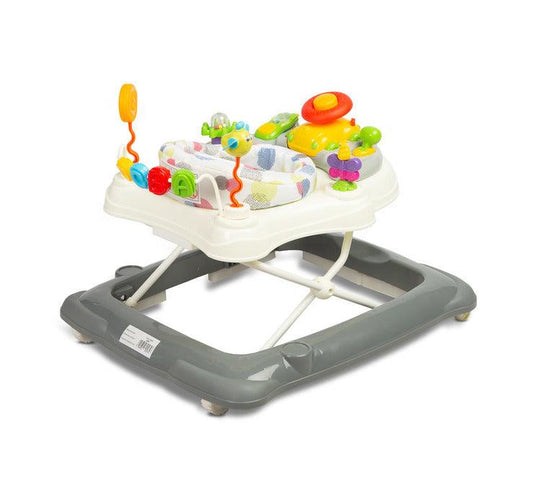 Stepp is designed to enhance and develop the child's motorical abilities, while delivering loads of fun. Stepp is equipped with a whole set of activity toys that can be easily accessed from the 360° rotating seat. Educational panel rattles, lights, melodies, squeakers and movable objects.
