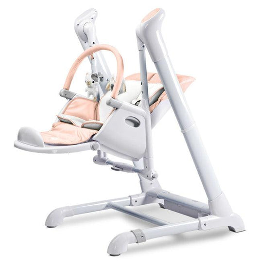 INDIGO is 2-in-1 baby & infant feeding high chair & electric swing. The swing is for newborn baby, weighing up to 9 kg. High chair is for feeding children aged 6 months to 3-4 years, maximum weight 15 kg.
