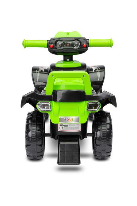 The MiniRaptor ride-on quad will helps in learning to walk and gives a lot of fun while doing it. All that thanks to the lights, buttons, melodies and sounds every little tike loves them.