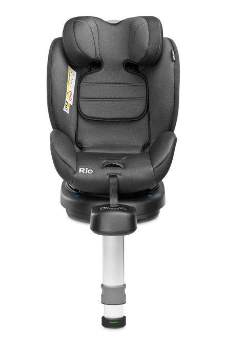 The Rio car seat is designed for children from 40 to 105 cm tall and up to 22 kg. It has an easy-to-install base and a stabilizing leg. It can be easily installed using the ISOFIX attachments built into the base. Placing a child in the seat is much easier thanks to the 360 ° rotation function, and the base with a limiter makes the seat universal and fits most cars. Rich equipment with inserts allows you to adjust the seat to the height and weight of the child from the first days of life.