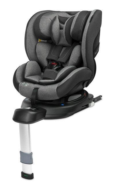 The Rio car seat is designed for children from 40 to 105 cm tall and up to 22 kg. It has an easy-to-install base and a stabilizing leg. It can be easily installed using the ISOFIX attachments built into the base. Placing a child in the seat is much easier thanks to the 360 ° rotation function, and the base with a limiter makes the seat universal and fits most cars. Rich equipment with inserts allows you to adjust the seat to the height and weight of the child from the first days of life.