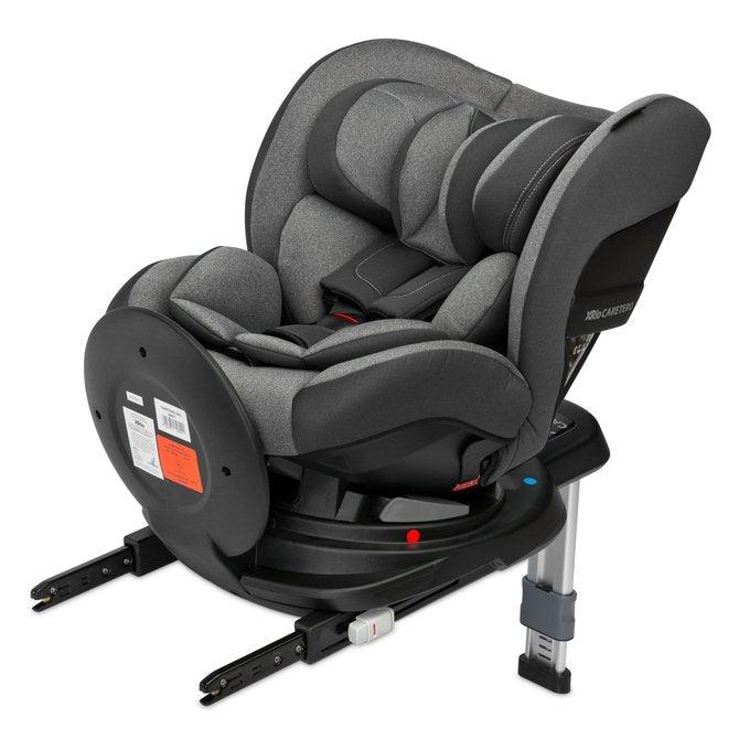 The Rio car seat is designed for children from 40 to 105 cm tall and up to 22 kg. It has an easy-to-install base and a stabilizing leg. It can be easily installed using the ISOFIX attachments built into the base. Placing a child in the seat is much easier thanks to the 360 ° rotation function, and the base with a limiter makes the seat universal and fits most cars. Rich equipment with inserts allows you to adjust the seat to the height and weight of the child from the first days of life.