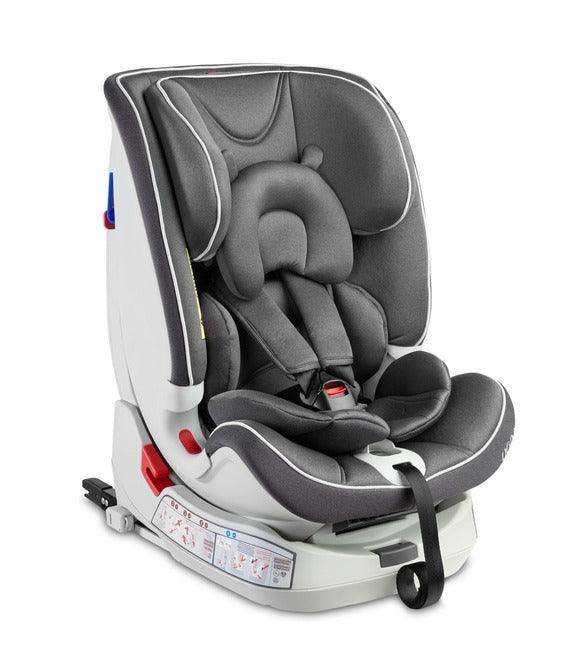 The Yoga car seat has been designed to accompany your child on journeys from birth to around 4 years. Weight categories 0-36 kg (groups 0+, I, II, III). It has 4 levels of seat inclination adjustment. The location of the center of gravity allows for a smooth and quick change of the seat inclination when the little traveler falls asleep. Yoga also has a TopTether belt and ISOFIX attachments that are released automatically using a lever mounted under the seat.