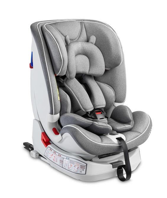 The Yoga car seat has been designed to accompany your child on journeys from birth to around 4 years. Weight categories 0-36 kg (groups 0+, I, II, III). It has 4 levels of seat inclination adjustment. The location of the center of gravity allows for a smooth and quick change of the seat inclination when the little traveler falls asleep. Yoga also has a TopTether belt and ISOFIX attachments that are released automatically using a lever mounted under the seat.