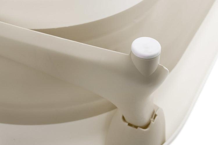 Foldable bathtub for small bathrooms and travels.It folds flat which makes it possible to save a lot of space in the apartment or a car. The bathtub has a classic shape and is decorated with cute deer horns. It can be used from the first days of baby’s life until he/she is ready for a bath in a traditional bath tub. It is made of durable and skin-friendly material. Additionally, the legs of the bathtub are equipped with anti-slip pads which prevent sliding and a blockade against self-folding.