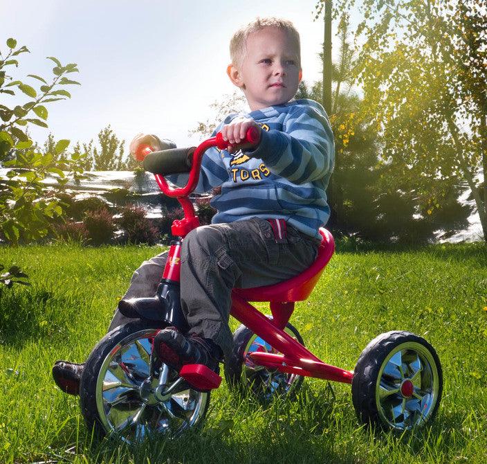 York is a perfect tricycle for parents who search for a first pedal-equipped bike for their child. It is lightweight, compact and easy to transport. York's biggest advantage though is the amount of fun it gives to the kids! What are you gaining?- Great looks that encourage your child to play- Small weight, the York tricycle is based on a light frame and is equipped with EVA foam wheels- Longevity solid metal frame and high quality materials will endure many years of great fun.
