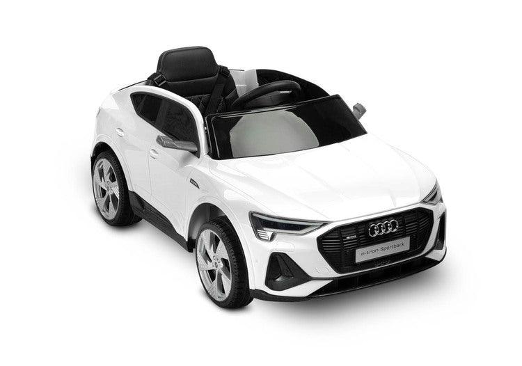 Audi E-tron Sportback is a Toyz licensed battery car that combines elegant design with the dynamism of an electric drive. Modern narrow mirrors and a combined rear light beam. The inner strength of the E-tron Sportback is the all-wheel drive with 45 W motors. They are powered by a 7 Ah battery. Comfort and safety of play are ensured by rear shock absorbers, EVA foam wheels, eco-leather seat, 3-point belts, slow start, two speed modes and an automatic brake.