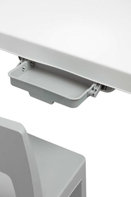 Monti is a versatile children's table with chairs. With its help, you can easily create a corner for artistic work or fun both at home and outdoors. The set is made of high-quality plastic - safe & resistant to various weather whims & wild games. The table & chairs are light, the child can carry them by himself. Thanks to the simple design, Monti can be easily assembled - just press the elements together. The table has 2 drawers that hide under the tabletop, it is also possible to lower the height by 6 cm.
