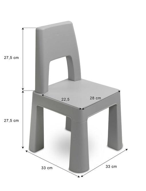 Monti is a versatile children's table with chairs. With its help, you can easily create a corner for artistic work or fun both at home and outdoors. The set is made of high-quality plastic - safe & resistant to various weather whims & wild games. The table & chairs are light, the child can carry them by himself. Thanks to the simple design, Monti can be easily assembled - just press the elements together. The table has 2 drawers that hide under the tabletop, it is also possible to lower the height by 6 cm.