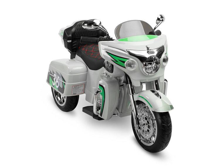 Riot is a unique three-wheeled motorcycle from Toyz, thanks to which children will be able to experience a motorcycle adventure. Just like a real motorcycle, the Riot has an easy-to-use handlebar throttle and brake pedal. Driving comfort is guaranteed by solid EVA foam wheels, a comfortable eco-leather seat and a multimedia panel with bluetooth. There is also a horn button in the multimedia panel, and a siren button in the police model.
