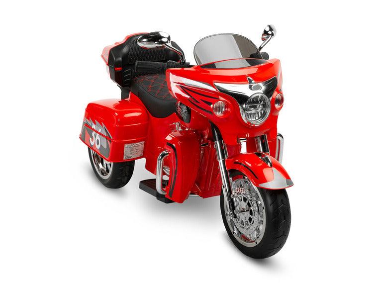 Riot is a unique three-wheeled motorcycle from Toyz, thanks to which children will be able to experience a motorcycle adventure. Just like a real motorcycle, the Riot has an easy-to-use handlebar throttle and brake pedal. Driving comfort is guaranteed by solid EVA foam wheels, a comfortable eco-leather seat and a multimedia panel with bluetooth. There is also a horn button in the multimedia panel, and a siren button in the police model.