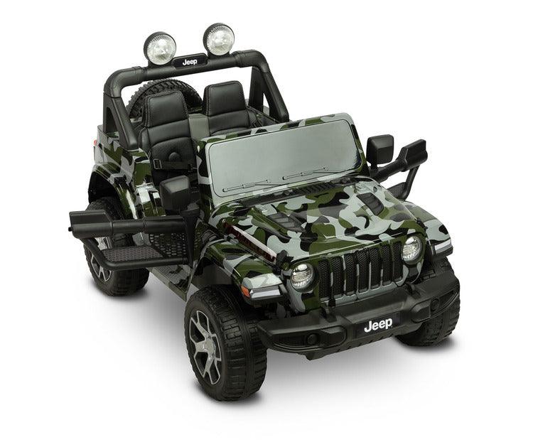 Jeep Rubicon is a battery vehicle, which is a licensed version of the well-known off-roader. The faithful reproduction of the Jeep's appearance will delight both small drivers and parents. Driving comfort is ensured by rear axle shock absorption and a seat with eco-leather upholstery. Easier off-road driving will be ensured by 4 motors driving 30-centimeter wheels made of EVA foam.