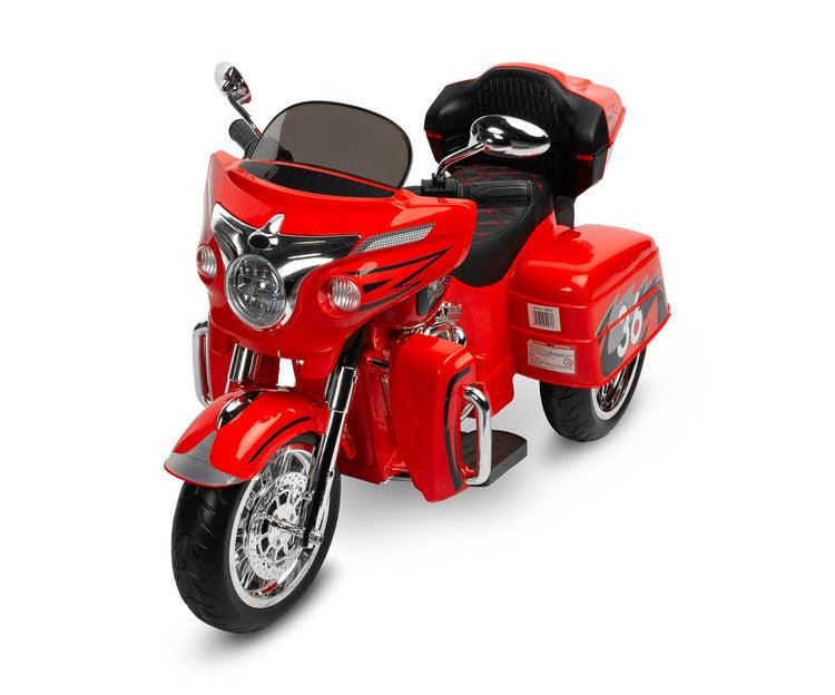 Riot is a unique three-wheeled motorcycle from Toyz, thanks to which children will be able to experience a motorcycle adventure. Just like a real motorcycle, the Riot has an easy-to-use handlebar throttle and brake pedal. Driving comfort is guaranteed by solid EVA foam wheels, a comfortable eco-leather seat and a multimedia panel with bluetooth. There is also a horn button in the multimedia panel, and a siren button in the police model.