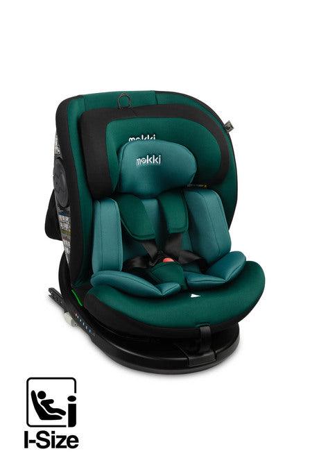 Mokki I-SIZE is a refreshed version of the Caretero car seat. Mokki is intended for children with a height of 40 cm to 150 cm, which means that it can accompany the child from the first moments of life. Mokki meets the i-Size approval standards, guaranteeing the highest standard of travel safety. The seat is equipped with a mechanism that allows the seat to be rotated 360 degrees, which makes placing the child in the seat easier. The ergonomic insert ensures comfort and convenience while traveling.