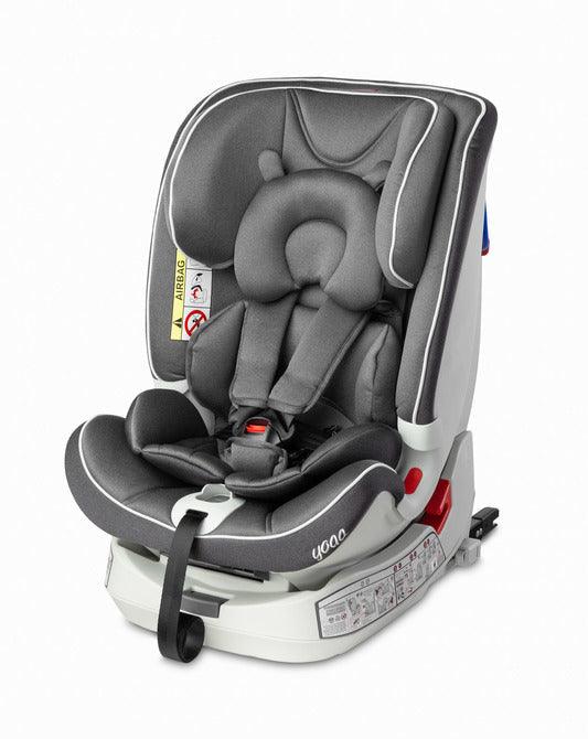 The Yoga car seat has been designed to accompany your child on journeys from birth to around 4 years. Weight categories 0-36 kg (groups 0+, I, II, III). It has 4 levels of seat inclination adjustment. The location of the center of gravity allows for a smooth and quick change of the seat inclination when the little traveler falls asleep. Yoga also has a TopTether belt and ISOFIX attachments that are released automatically using a lever mounted under the seat.
