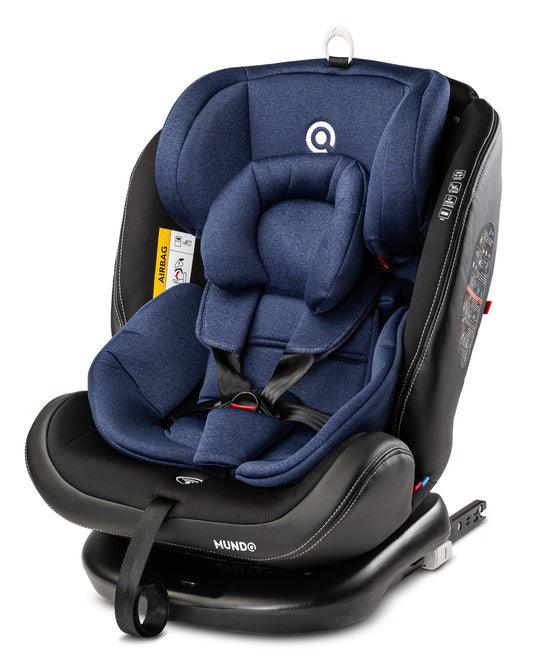 Mundo is a car seat for little globetrotters. It is intended for children from 0 to 36 kg. The seat can be used from the birth to, until it is no longer required. We combine safety and comfort with contemporary styling. Thanks to the seat that rotates 360 °, changing the position in relation to the direction of travel and placing the child in the seat is much easier. On the other hand, a special reduction insert and a pillow allow you to place the baby in an optimal position. ECE R44 / 04 standard.