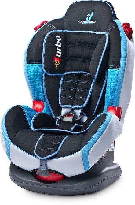 Caretero SPORT TURBO guarantees the safety of your child during every trip. It is made of high quality materials, friendly to the child and easy to keep clean. Its attractive design and original colour, competitive price are some undeniable advantages of this model. Car seat for a child weight from 9-25 kg (groups I and II). New type of upholstery made of two types of mesh fabric and delicate velour, integrated headrest for additional safety and comfort, shoulder belts covered with a anti-skid material