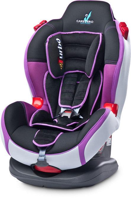 Caretero SPORT TURBO guarantees the safety of your child during every trip. It is made of high quality materials, friendly to the child and easy to keep clean. Its attractive design and original colour, competitive price are some undeniable advantages of this model. Car seat for a child weight from 9-25 kg (groups I and II). New type of upholstery made of two types of mesh fabric and delicate velour, integrated headrest for additional safety and comfort, shoulder belts covered with a anti-skid material