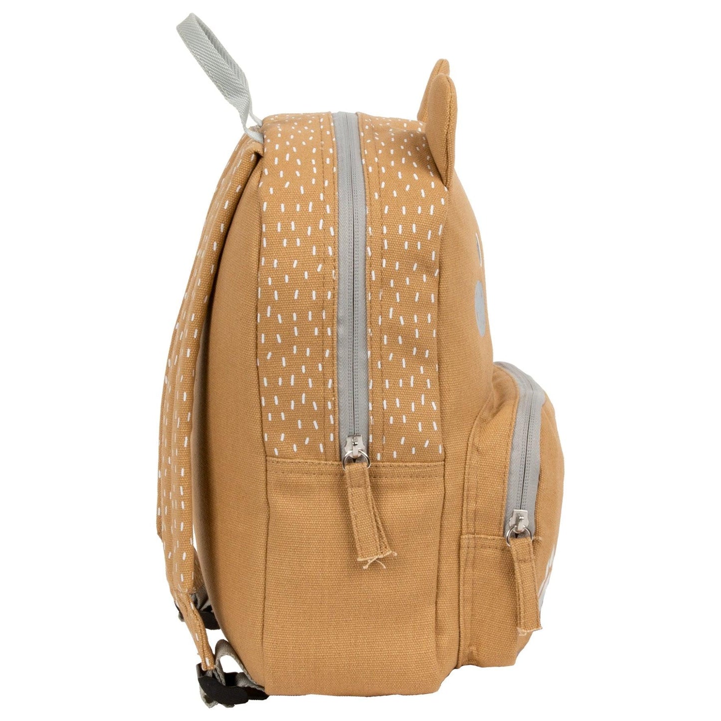 Stay organized & prepared for your child's daily adventures with our kindergarten backpack. With enough space for shoes, sweatshirt, favorite toy & small snacks. Perfect for kindergarten & trips. A cotton backpack with an animal motif is a light backpack for a preschooler or a child starting their adventure with kindergarten. It will accommodate a change of shoes, a sweatshirt, your favorite toy and small snacks and will be the perfect companion during your daily walk to kindergarten and on trips.