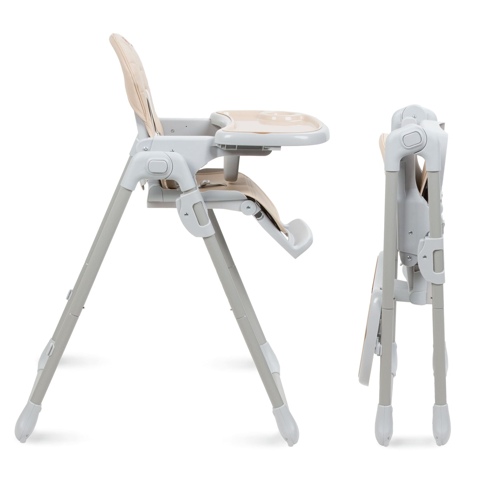 The beno baby and infant feeding high chair surprises with functionality and the compact size after folding. Baby high chair age 6 months to 3 years or child reaches a weight of 15 kg. Quick folding and unfolding system of high chair. The beno baby and infant feeding high chair has 5-point adjustable seat belts with the possibility of matching the child’s height.
