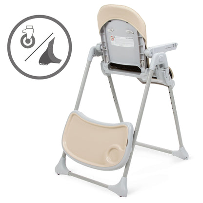 The beno baby and infant feeding high chair surprises with functionality and the compact size after folding. Baby high chair age 6 months to 3 years or child reaches a weight of 15 kg. Quick folding and unfolding system of high chair. The beno baby and infant feeding high chair has 5-point adjustable seat belts with the possibility of matching the child’s height.