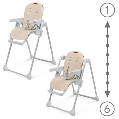The beno baby and infant feeding high chair surprises with functionality and the compact size after folding. Baby high chair age 6 months to 3 years or child reaches a weight of 15 kg. Quick folding and unfolding system of high chair. The beno baby and infant feeding high chair has 5-point adjustable seat belts with the possibility of matching the child’s height.