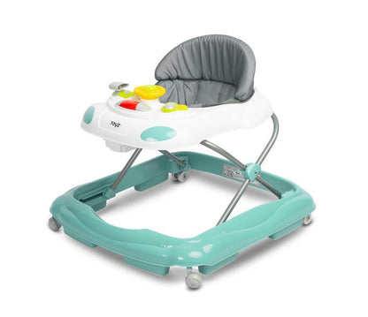 Cario baby walker for bebies & infant kids will awaken little one's love for motoring. children age 6 months to 12 kg. The walker looks like a car. The baby will feel comfortable in it thanks to the soft backrest in the seat. Adjusting the height to the child's height is possible thanks to the special design. Using one button, you can easily adjust the height of the tabletop. A colorful multimedia panel will capture the child's attention and support the baby's proper development.