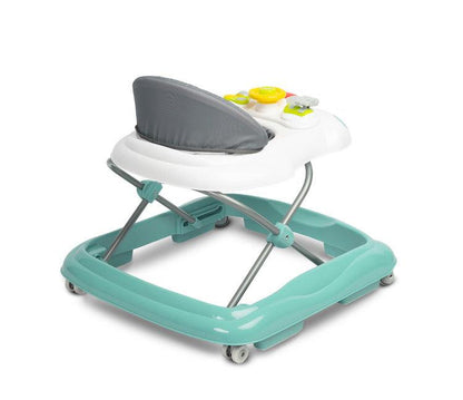 Cario baby walker for bebies & infant kids will awaken little one's love for motoring. children age 6 months to 12 kg. The walker looks like a car. The baby will feel comfortable in it thanks to the soft backrest in the seat. Adjusting the height to the child's height is possible thanks to the special design. Using one button, you can easily adjust the height of the tabletop. A colorful multimedia panel will capture the child's attention and support the baby's proper development.