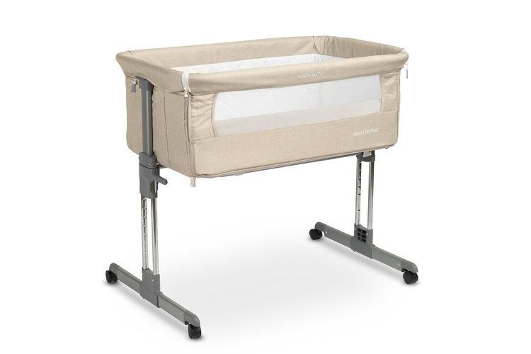 Sleep2gether bedside crib is answer to the growing needs & expectations of parents. Sleep2gether can be used as a standalone crib but it flourishes after removing the front wall. Sleep2gether can be used at the side of an adult bed. Light weight & integrated wheels increase the mobility while the height adjustment mechanism allows for a quick and easy setup. The crib can also be set at an angle to help in putting the baby to sleep and to prevent spitting.