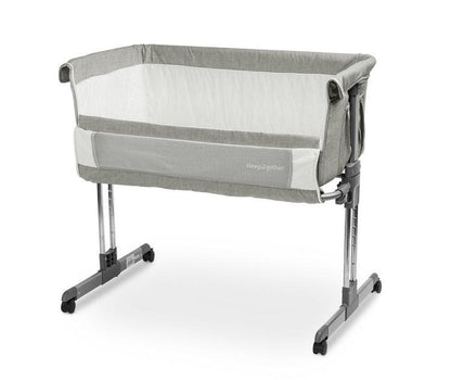 Sleep2gether bedside crib is answer to the growing needs & expectations of parents. Sleep2gether can be used as a standalone crib but it flourishes after removing the front wall. Sleep2gether can be used at the side of an adult bed. Light weight & integrated wheels increase the mobility while the height adjustment mechanism allows for a quick and easy setup. The crib can also be set at an angle to help in putting the baby to sleep and to prevent spitting.