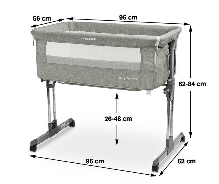 Sleep2gether bedside crib is answer to the growing needs & expectations of parents. Sleep2gether can be used as a standalone crib but it flourishes after removing the front wall. Sleep2gether can be used at the side of an adult bed. Light weight & integrated wheels increase the mobility while the height adjustment mechanism allows for a quick and easy setup. The crib can also be set at an angle to help in putting the baby to sleep and to prevent spitting.