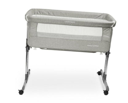 Sleep2gether bedside crib is answer to the growing needs & expectations of parents. Sleep2gether can be used as a standalone crib but it flourishes after removing the front wall. Sleep2gether can be used at the side of an adult bed. Light weight & integrated wheels increase the mobility while the height adjustment mechanism allows for a quick and easy setup. The crib can also be set at an angle to help in putting the baby to sleep and to prevent spitting.