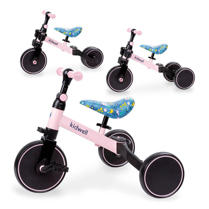 The PICO 3in1 bike is a perfect way for kids to learn how to ride a bike independently. With its ride-on, balance bike, and tricycle features, your child can easily acquire new skills. For more stability, unfold the rear wheels and your child can confidently start their ride by pushing with their legs, improving motor coordination. To learn how to balance on two wheels, simply fold the rear wheels into one wide wheel. And for a tricycle, unfold the rear wheels and attach the pedals.