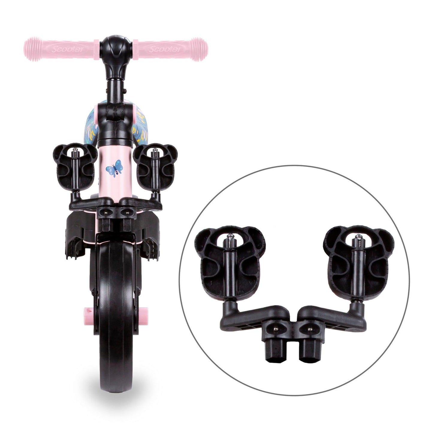 The PICO 3in1 bike is a perfect way for kids to learn how to ride a bike independently. With its ride-on, balance bike, and tricycle features, your child can easily acquire new skills. For more stability, unfold the rear wheels and your child can confidently start their ride by pushing with their legs, improving motor coordination. To learn how to balance on two wheels, simply fold the rear wheels into one wide wheel. And for a tricycle, unfold the rear wheels and attach the pedals.