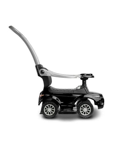 The Sport Car from Toyz is an indispensable companion for walks. Thanks to its design, it can be easily adapted to the needs of the child. It can be a pusher, a walker and a typical ride-on - just disassemble the appropriate elements. Rides have a battery-powered steering wheel with lights and sounds, and a very useful storage space under the seat. Raised rails prevent the baby from falling and block the possibility of turning the front wheels.