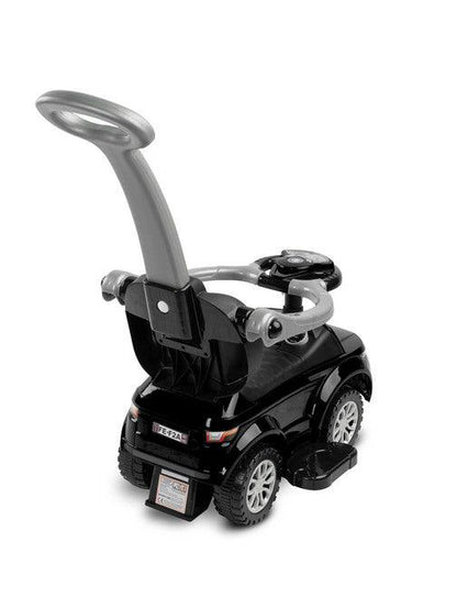The Sport Car from Toyz is an indispensable companion for walks. Thanks to its design, it can be easily adapted to the needs of the child. It can be a pusher, a walker and a typical ride-on - just disassemble the appropriate elements. Rides have a battery-powered steering wheel with lights and sounds, and a very useful storage space under the seat. Raised rails prevent the baby from falling and block the possibility of turning the front wheels.