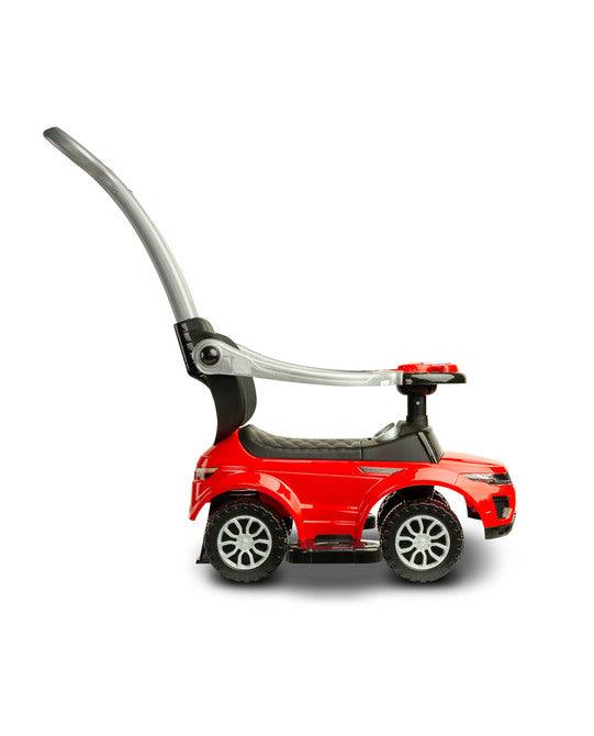The Sport Car from Toyz is an indispensable companion for walks. Thanks to its design, it can be easily adapted to the needs of the child. It can be a pusher, a walker and a typical ride-on - just disassemble the appropriate elements. Rides have a battery-powered steering wheel with lights and sounds, and a very useful storage space under the seat. Raised rails prevent the baby from falling and block the possibility of turning the front wheels.