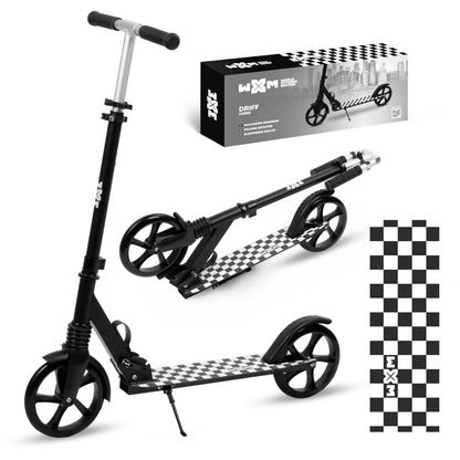 The perfect 2 wheel scooter for getting around the city, both for older children and adults. Durable steel and aluminum construction. Light and compact - the scooter weighs less than  4 kg. Foldable foot  for easy parking. Anti-slip platform. Foot brake  located above the rear wheel. Steering wheel. 3-step  handlebar height adjustment  in the range of  86 - 94 - 102 cm. Ergonomic handles – ensure comfortable and safe handling. The handles can be folded and placed in special mountings.
