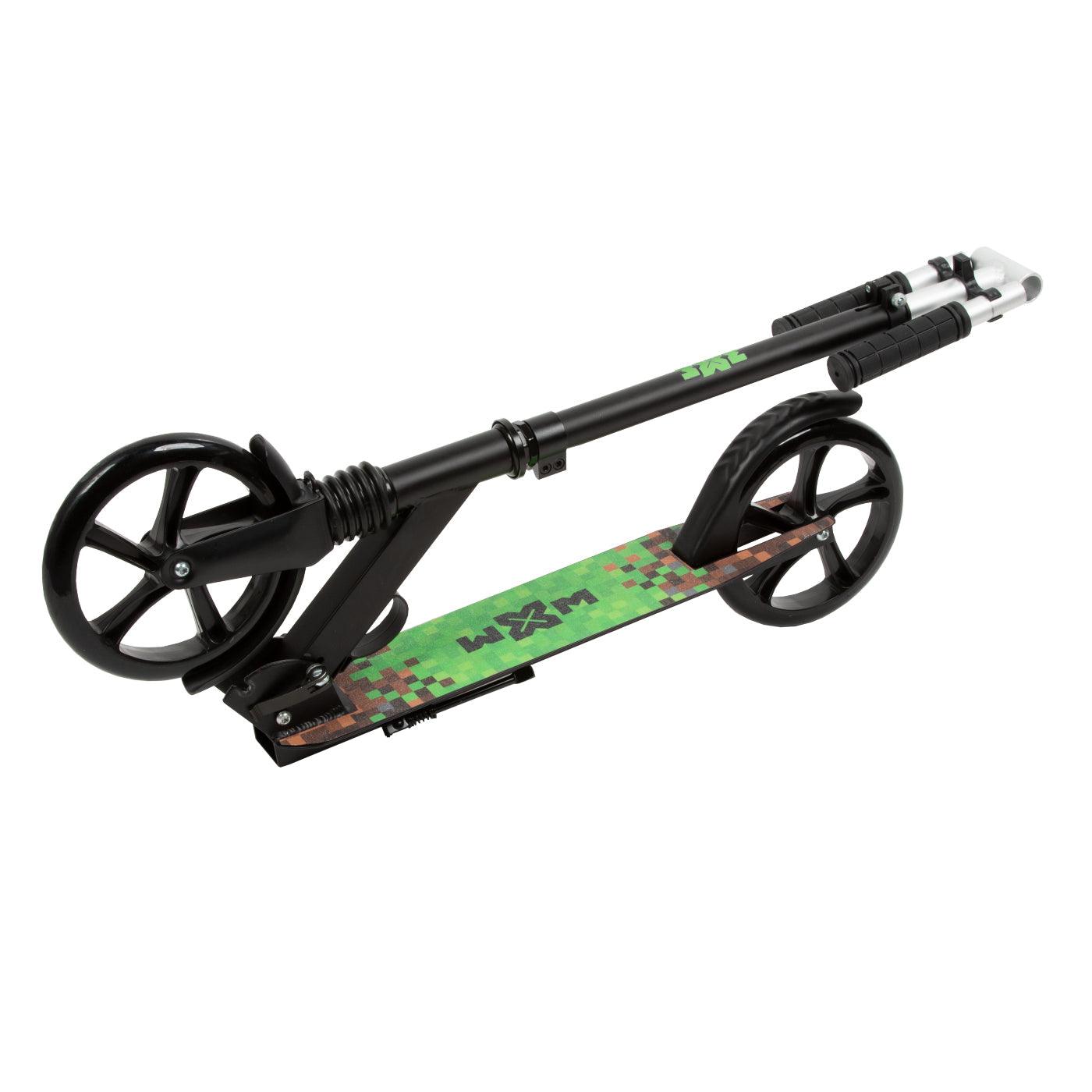 The perfect scooter for getting around the city, both for older children and adults. Durable steel and aluminum construction. Light and compact - the scooter weighs less than  4 kg. Foldable foot  for easy parking. Anti-slip platform. Foot brake  located above the rear wheel. Steering wheel. 3-step  handlebar height adjustment  in the range of  86 - 94 - 102 cm. Ergonomic handles – ensure comfortable and safe handling. The handles can be folded and placed in special mountings.