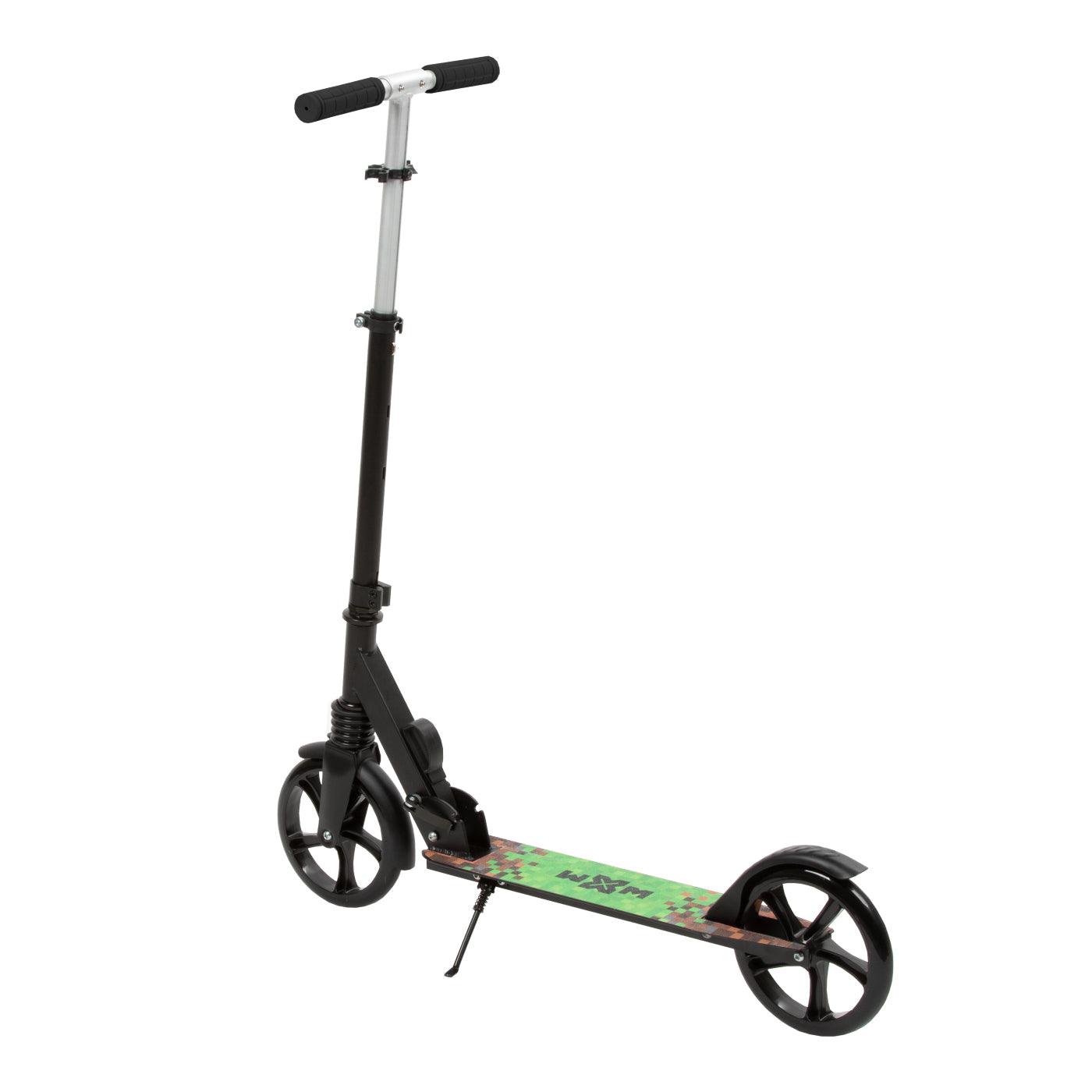 The perfect scooter for getting around the city, both for older children and adults. Durable steel and aluminum construction. Light and compact - the scooter weighs less than  4 kg. Foldable foot  for easy parking. Anti-slip platform. Foot brake  located above the rear wheel. Steering wheel. 3-step  handlebar height adjustment  in the range of  86 - 94 - 102 cm. Ergonomic handles – ensure comfortable and safe handling. The handles can be folded and placed in special mountings.