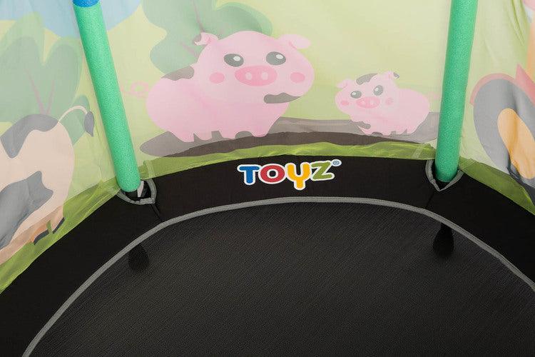 Children's trampoline is a great solution for active children. A solidly made trampoline will provide kids with hours of safe and exciting fun, both at home and outdoor. The structure was designed with the safety of the youngest in mind, equipped with a protective net and stable legs with non-slip pads. Multicolored thematic patterns on the net will take your child to a world full of adventures.