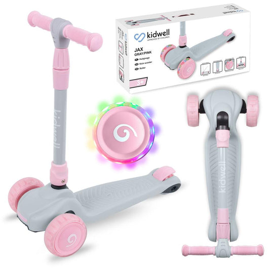 The Three wheel balance scooter JAX is designed for optimizing motor skills, coordination, and, most importantly, providing children with an enjoyable experience. Its unique design allows for balance-based movements, while the quiet and comfortable wheels offer superior grip and shock absorption. Additionally, the glowing diodes add an attractive element and motivates children to keep moving.
