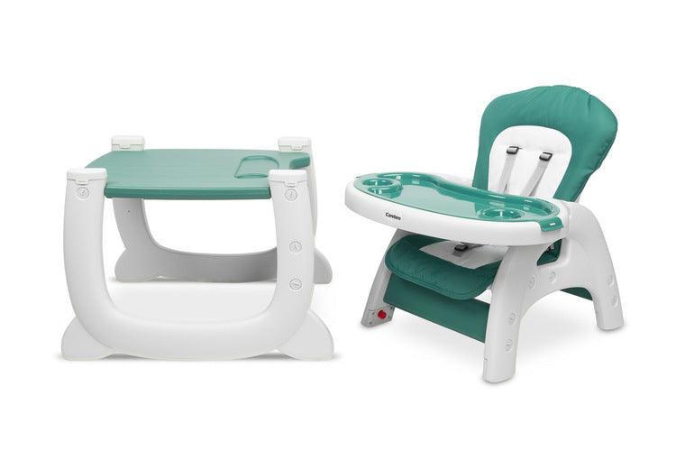 HOMEE 2-in1 is baby & infant feeding high chair. It can be used as a high chair & can be also transformed into a chair & table set. 3 backrest incline positions, double adjustable tray, adjustable 5-point harness.